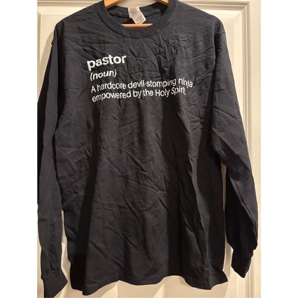 Pastor, A Devil Stomping Ninja Long Sleeve size Medium